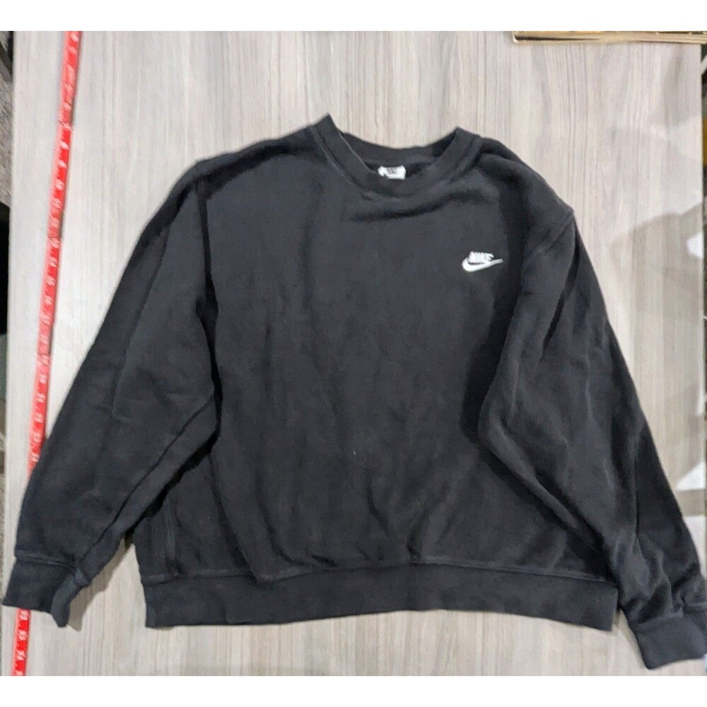Nike Center Swoosh 1990s Black Weave Crewneck Sweatshirt sz us XXL Vintage
